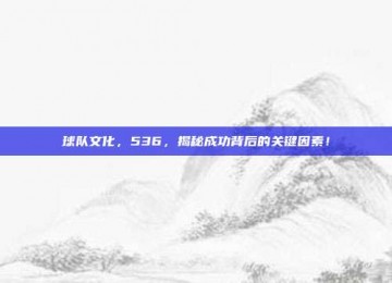 球队文化，536，揭秘成功背后的关键因素！