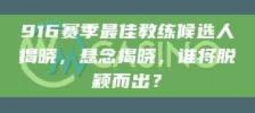 916赛季最佳教练候选人揭晓，悬念揭晓，谁将脱颖而出？